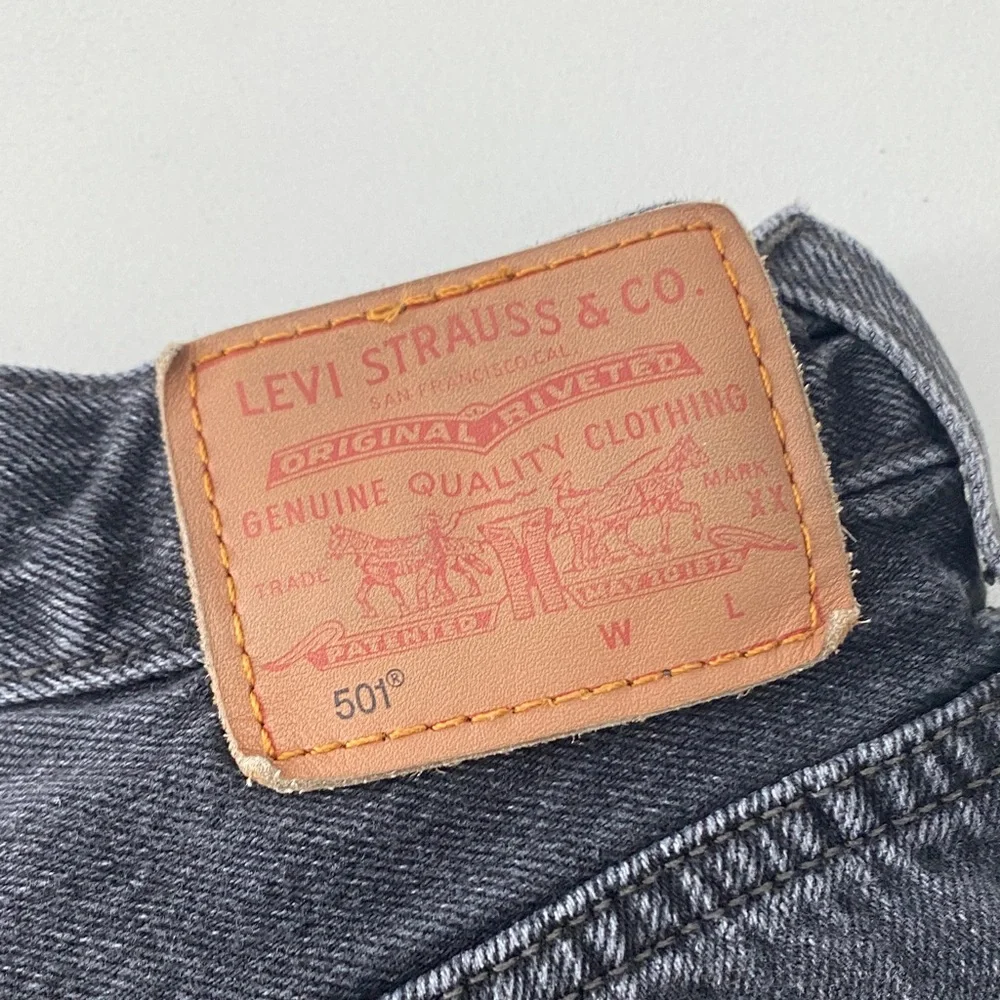 Levi’s 501 Edgy Black Frayed Denim Shorts - Picture 3 of 9